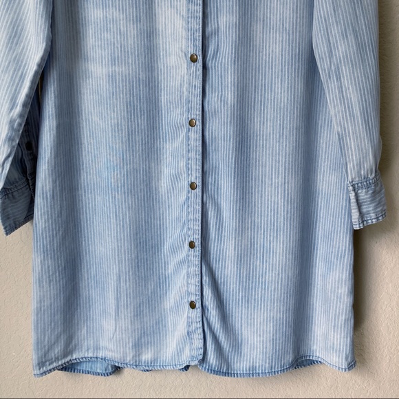 COPY - Michael Stars Boho Chambray Striped Shirt Dress - Picture 7 of 8